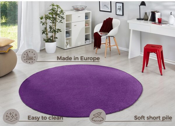 Тъмнолилав кръгъл килим ø 133 cm Fancy – Hanse Home