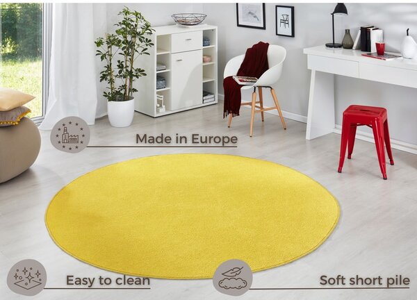 Жълт кръгъл килим ø 133 cm Fancy – Hanse Home