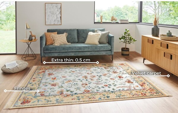 Бежов килим от вискоза 160x230 cm Oriental – Nouristan