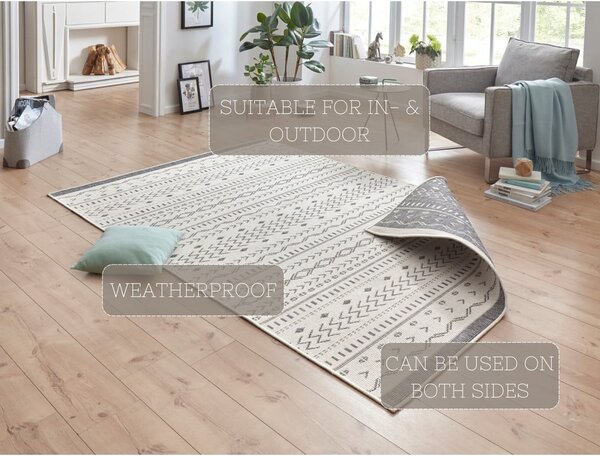 Сив и кремав килим за открито , 150 x 80 cm Kuba - NORTHRUGS