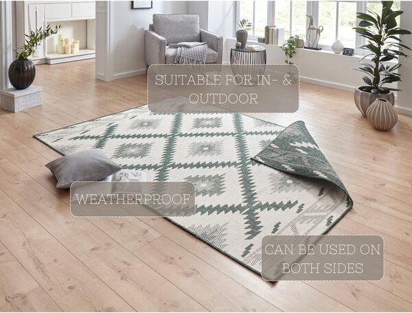 Зелен и кремав килим за открито , 150 x 80 cm Malibu - NORTHRUGS