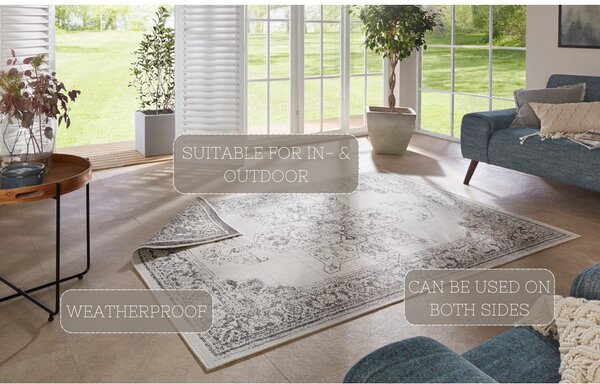Сив и кремав килим за открито , 120 x 170 cm Borbon - NORTHRUGS