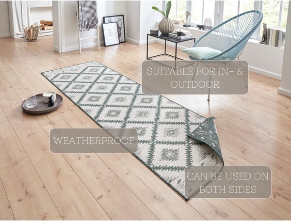 Зелен и кремав килим за открито , 250 x 80 cm Malibu - NORTHRUGS