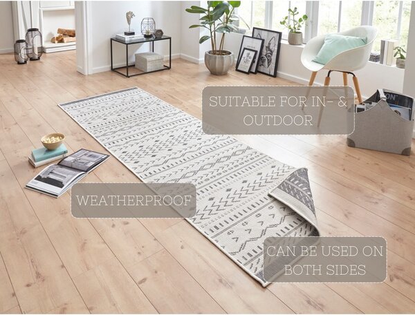 Сив и кремав килим за открито , 250 x 80 cm Kuba - NORTHRUGS