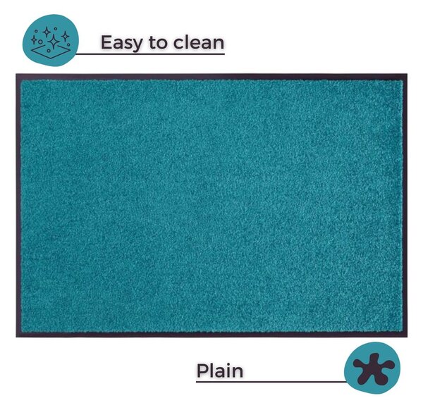 Тюркоазена изтривалка Wash & Clean, 39 x 58 cm - Hanse Home