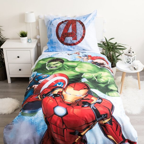 Детско памучно спално бельо Heroes, 140 x 200 cm Avengers - Jerry Fabrics