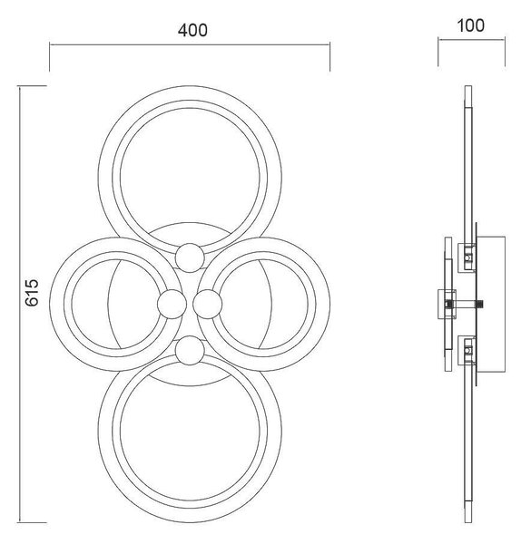 Плафониера DOTS LED, 51W, 4000K