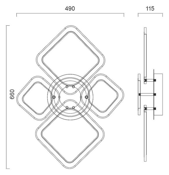 Плафониера RUBY LED, 55W, 4000K