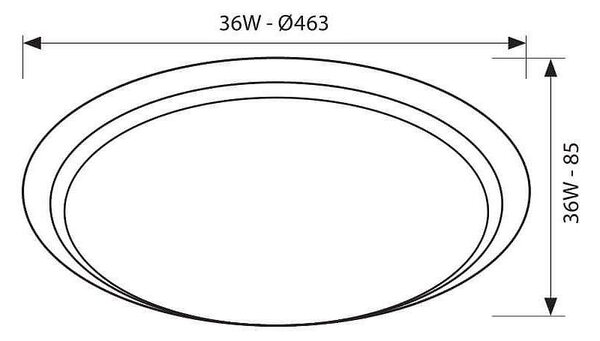 Плафониера ATHENA LED, 36W, 3000-6400K