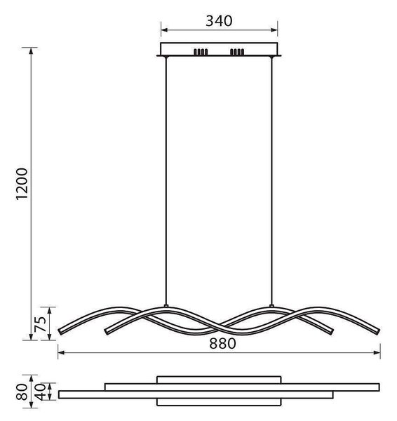 Полилей LOARA LED, черен, 27W, 3000-4000-6000K