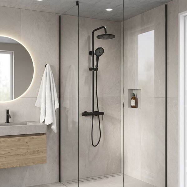 Комплект за душ Rea Foss Clif Black