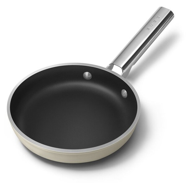 Тиган SMEG FPF2002CRM, 1.5 л, Ø20 см, Керамично незалепващо покритие, До 250°C, Без PFAS, Индукция, Крема