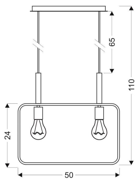Полилей на въже FRAME 2xE27/60W/230V черна