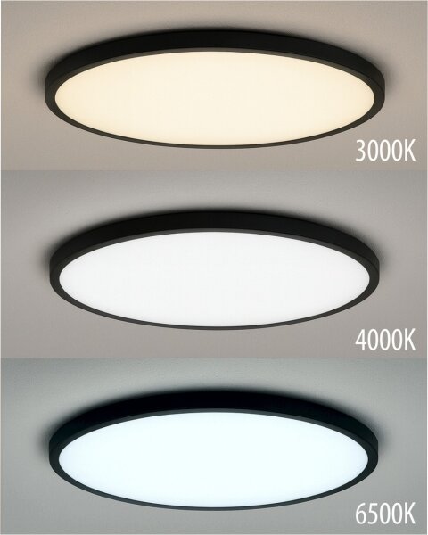 LED таванно осветително тяло LED/24W/230V 3000/4000/6500K Ø 30 см черно