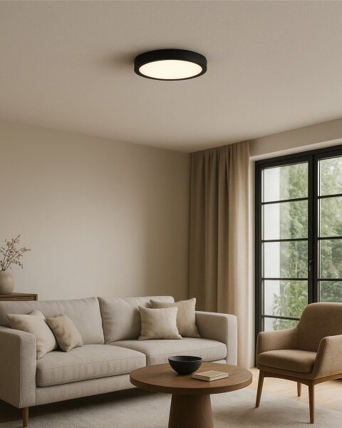 LED таванно осветително тяло LED/18W/230V 3000/4000/6500K pr. 23 cm черно