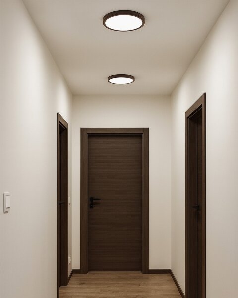 LED таванно осветително тяло LED/18W/230V 3000/4000/6500K Ø 23 см кафяво