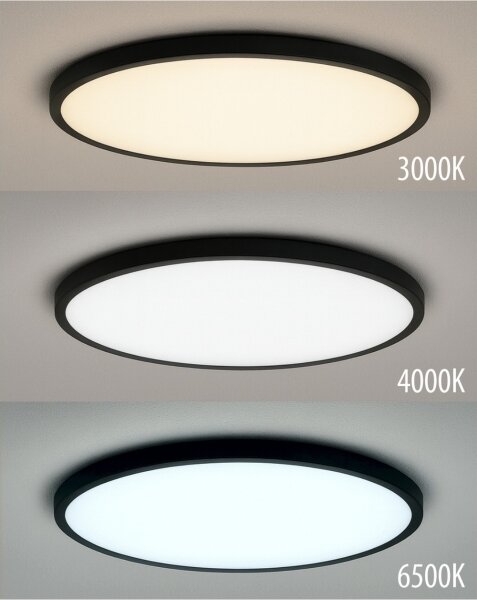 LED таванно осветително тяло LED/40W/230V 3000/4000/6500K Ø 50 см черно