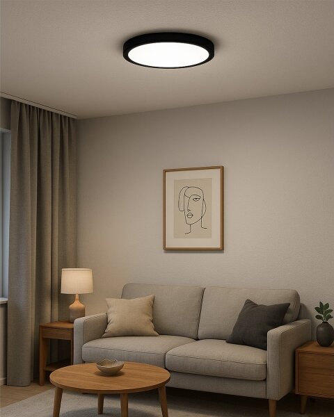 LED таванно осветително тяло LED/32W/230V 3000/4000/6500K Ø 40 cm черно
