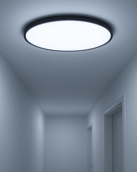 LED таванно осветително тяло LED/40W/230V 3000/4000/6500K Ø 50 см черно