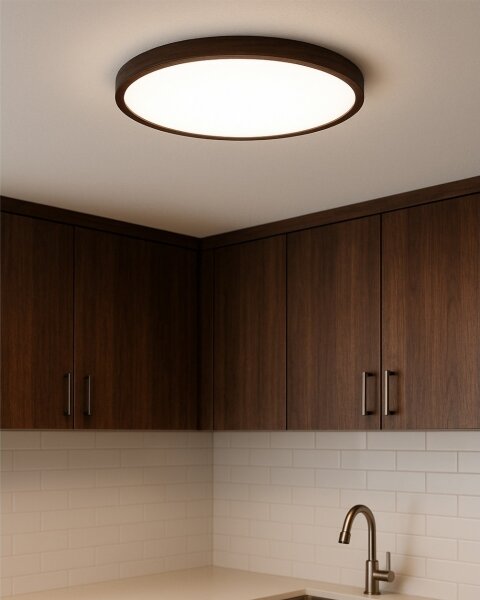 LED плафон LED/40W/230V 3000/4000/6500K Ø 50 см кафяв