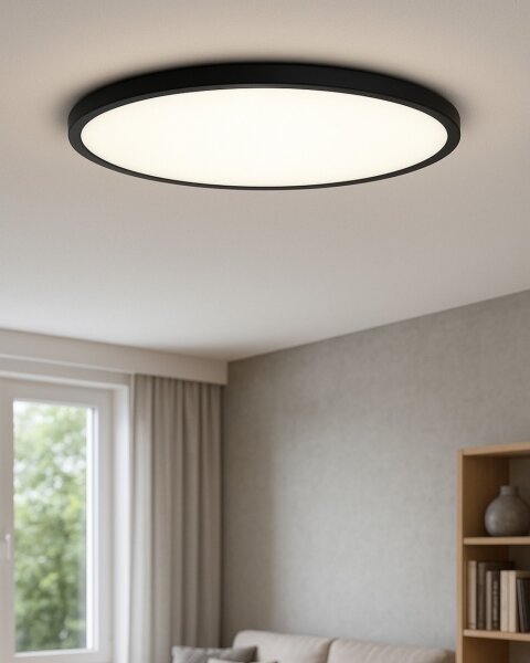 LED таванно осветително тяло LED/40W/230V 3000/4000/6500K Ø 50 см черно