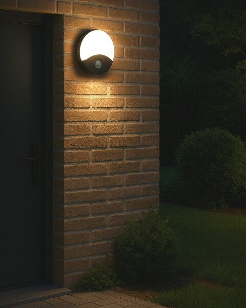 LED външно стенно осветително тяло със сензор за движение LED/18W/230V IP44 антрацит