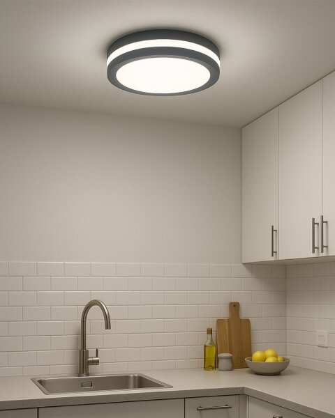 LED таванно осветително тяло с датчик за движение LED/20W/230V 3000/4000/6500K IP54 антрацит