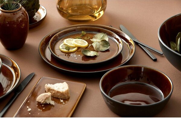 Черна/в кехлибарен цвят глинена рамен купичка Gastro Black/Amber – Bitz