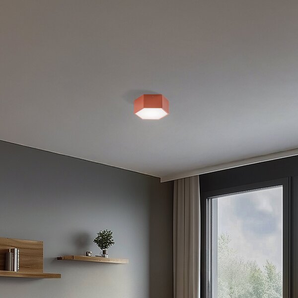 Argon LED таванна лампа Libre, теракота, стомана, 3000 K, Кафяв / ръждив, Дневна/трапезария, Метал