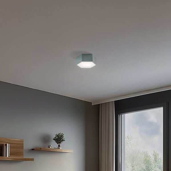 Argon LED таванска лампа Libre, салатнозелена, стомана, 3000 K, Зелен, Дневна/трапезария, Метал