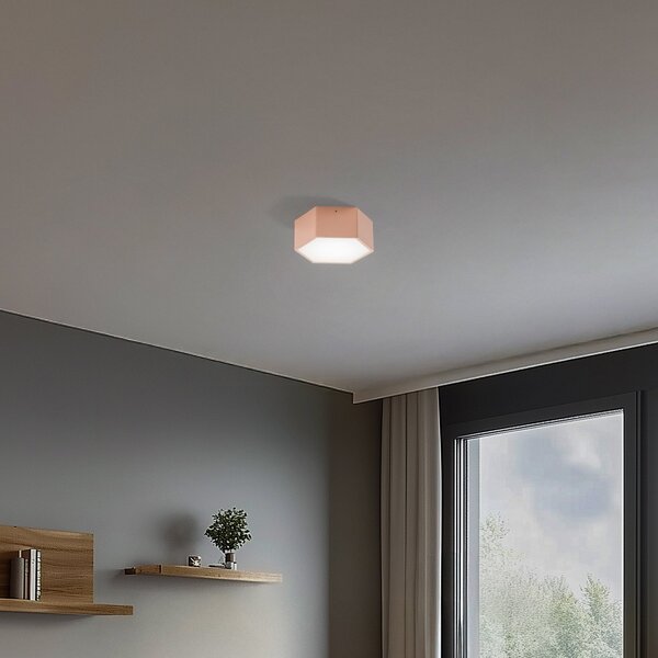 Argon LED таванска лампа Libre, прасковен цвят, стомана, 3000 K, Бежов, Дневна/трапезария, Метал