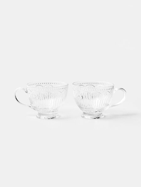 Sinsay - Стъклени чаши с релефен десен 2 pack - clear
