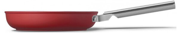 Тиган с капак SMEG CKFF2401RDM, 1.9 л, Ø24 см, Тефлоново покритие, До 250°C, Без PFAS, Индукция, Червен