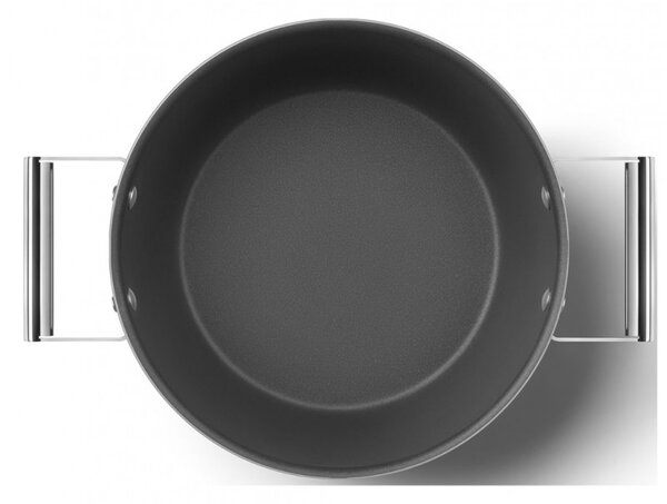 Тенджера SMEG CKFC2611RDM, 7.7 л, Ø26 см, Тефлоново покритие, До 250°C, Индукция, Червен