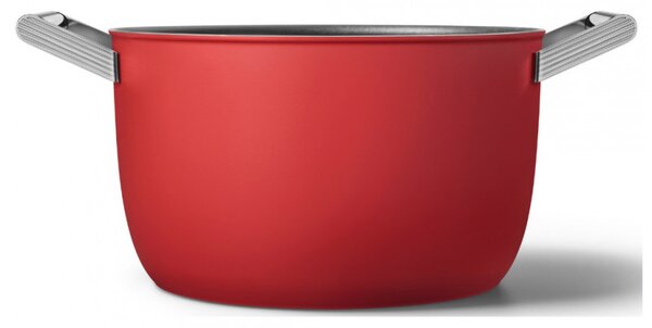 Тенджера SMEG CKFC2611RDM, 7.7 л, Ø26 см, Тефлоново покритие, До 250°C, Индукция, Червен