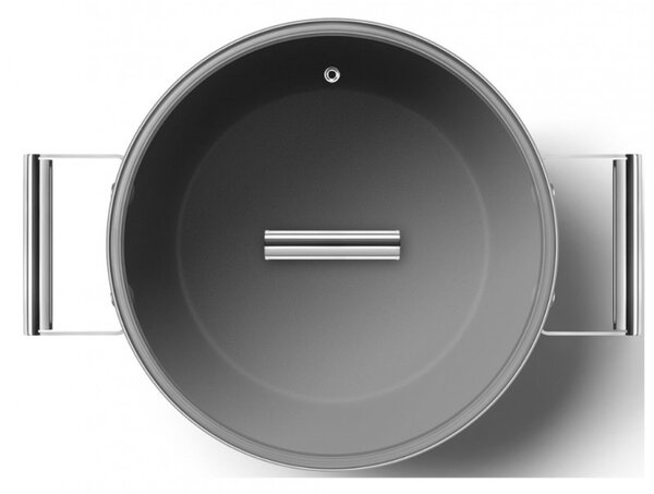 Тенджера SMEG CKFC2611RDM, 7.7 л, Ø26 см, Тефлоново покритие, До 250°C, Индукция, Червен