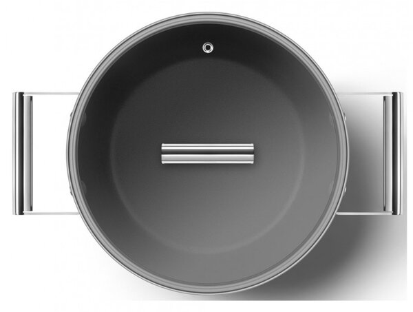 Тенджера SMEG CKFC2411RDM, 4.8 л, Ø24 см, Тефлоново покритие, До 250°C, Индукция, Червен