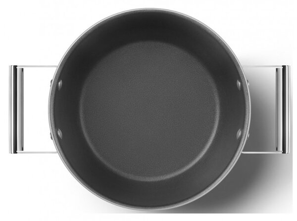 Тенджера SMEG CKFC2411RDM, 4.8 л, Ø24 см, Тефлоново покритие, До 250°C, Индукция, Червен