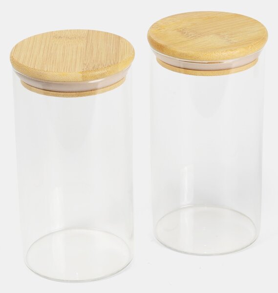 Sinsay - Стъклени съдове за храна с бамбукови капаци 2 pack - clear