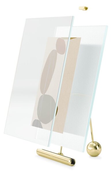 Стъклена стояща рамка в златист цвят 19x23 cm Flute – Umbra