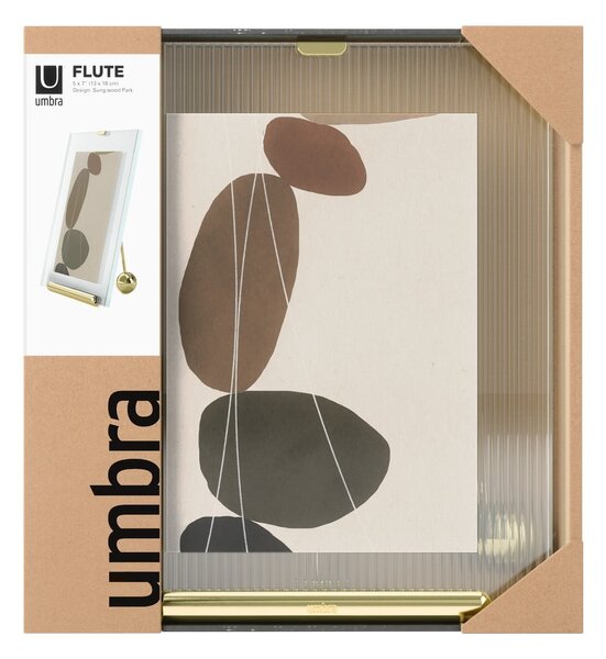 Стъклена стояща рамка в златист цвят 19x23 cm Flute – Umbra