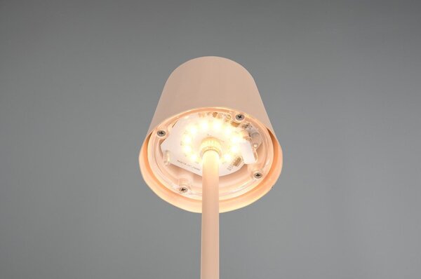 Кремава LED настолна лампа с метален абажур (височина 21 cm) Diaz – Reality