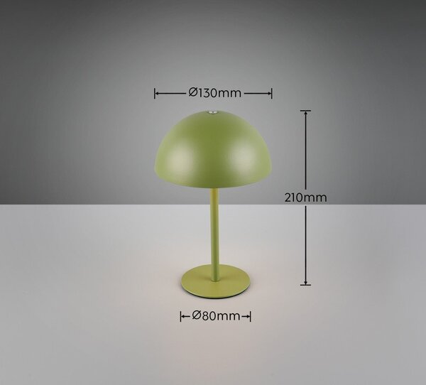 Зелена LED настолна лампа с метален абажур (височина 21 cm) Munoz – Reality