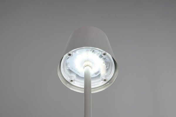 Сива LED настолна лампа с метален абажур (височина 21 cm) Diaz – Reality
