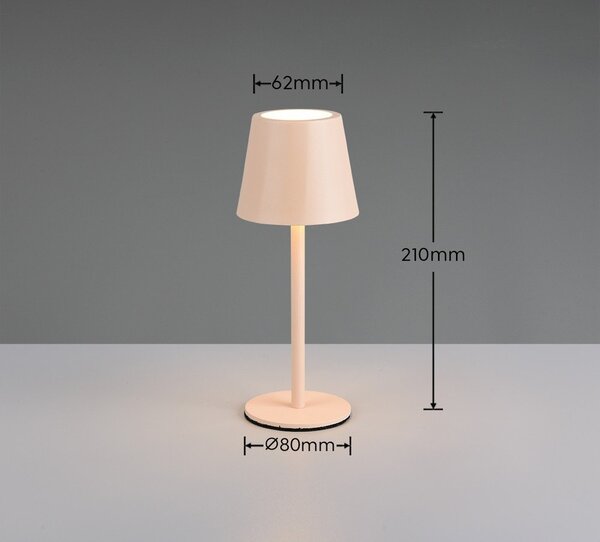 Кремава LED настолна лампа с метален абажур (височина 21 cm) Diaz – Reality