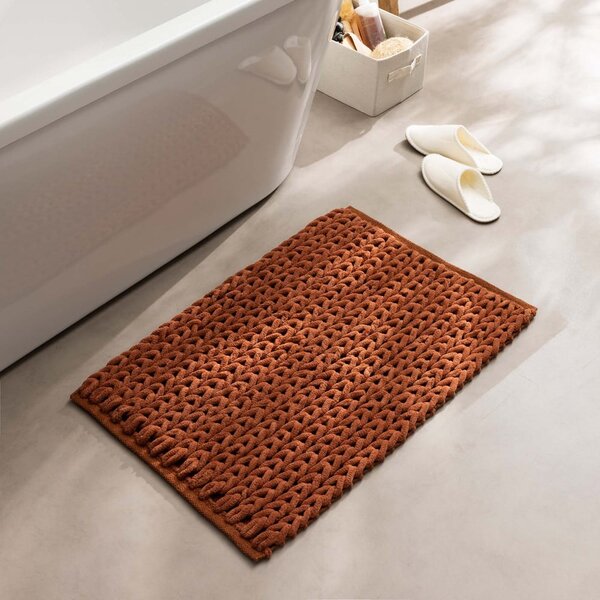 Теракотен килим за баня 50x80 cm Ariel – douceur d'intérieur