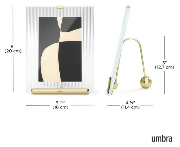 Стъклена стояща рамка в златист цвят 16x20 cm Flute – Umbra