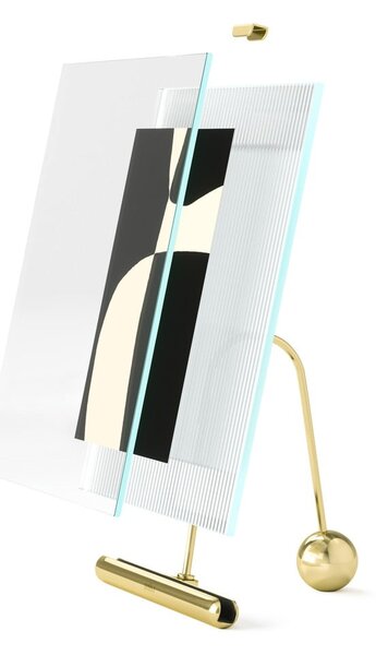 Стъклена стояща рамка в златист цвят 16x20 cm Flute – Umbra