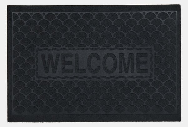 Sinsay - Постелка с надпис Welcome - черeн