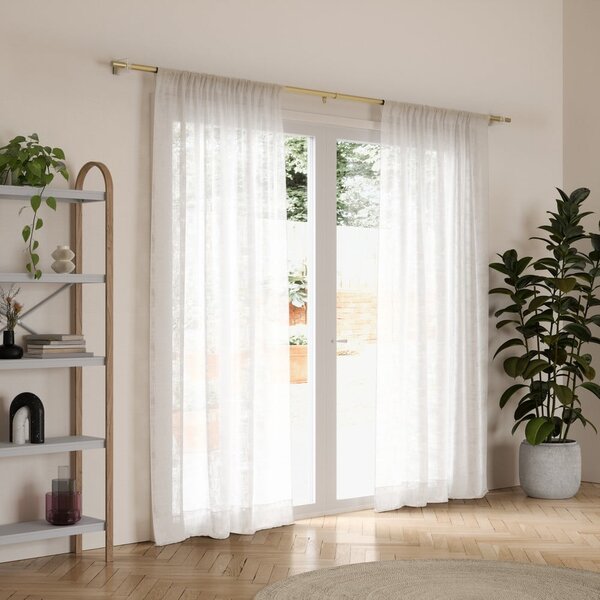 Матово златист стоманен разширяем прът за завеси 107 - 305 cm Flute – Umbra